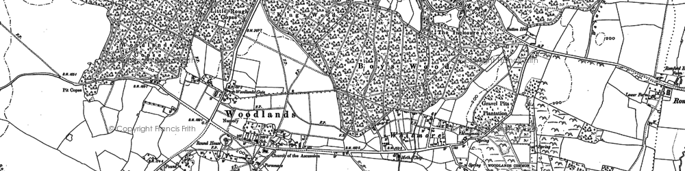 Old map of Woodlands in 1900
