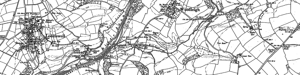 Old map of Woodleigh in 1885