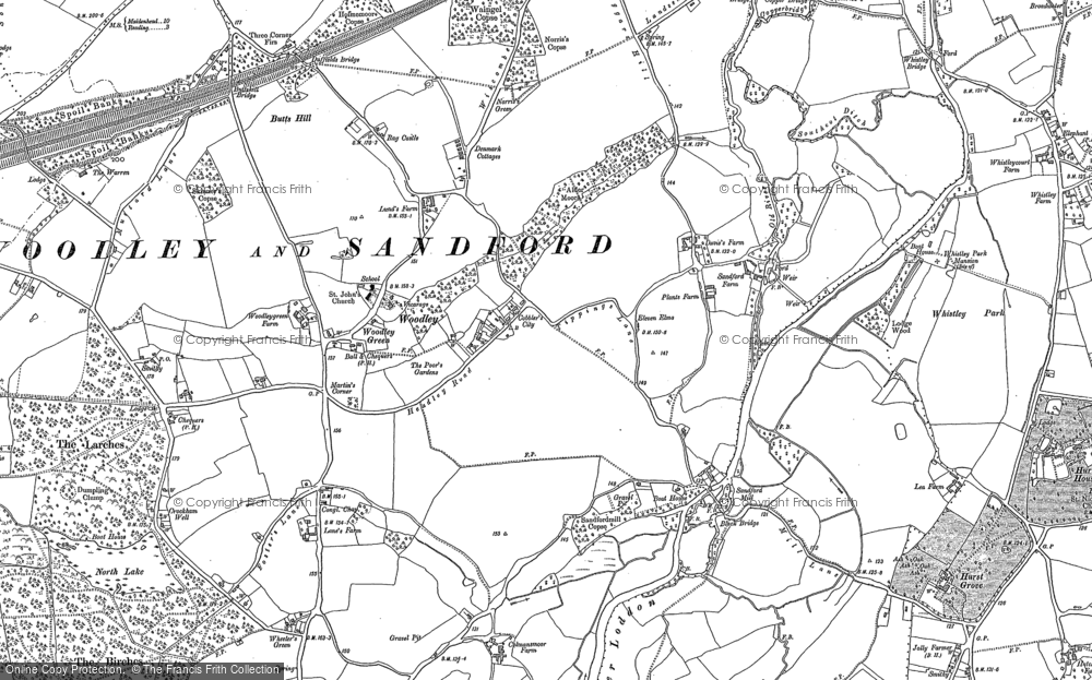 Old Map of Historic Map covering Wokingham in 1898
