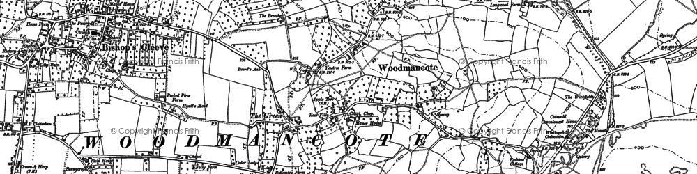 Old map of Woodmancote in 1901