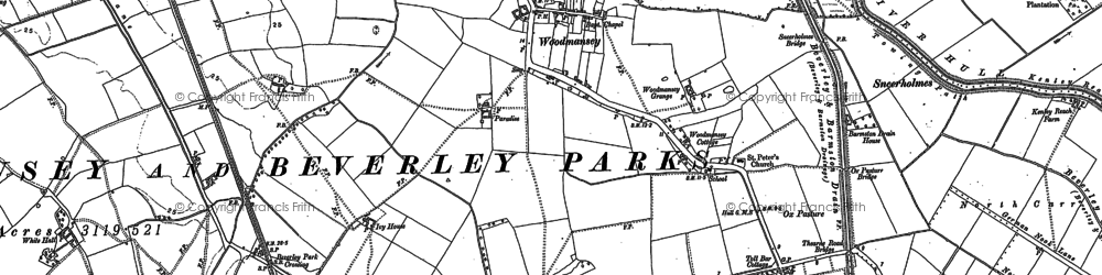 Old map of Woodmansey in 1889