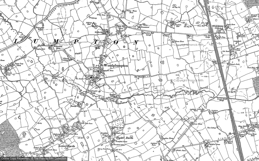 Old Map of Historic Map covering Bell Fold in 1892