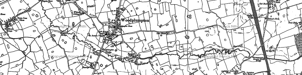 Old map of Woodplumpton in 1892
