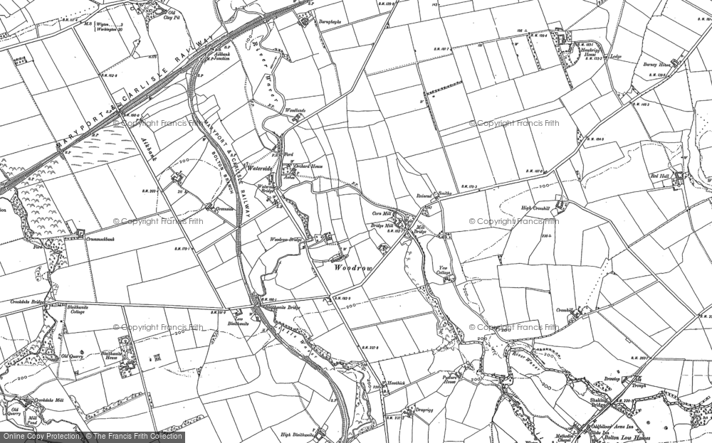 Old Map of Historic Map covering Blaithwaite Ho in 1899