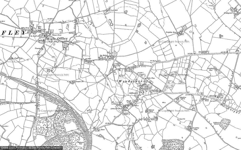 Old Map of Woodseaves, 1880 in 1880