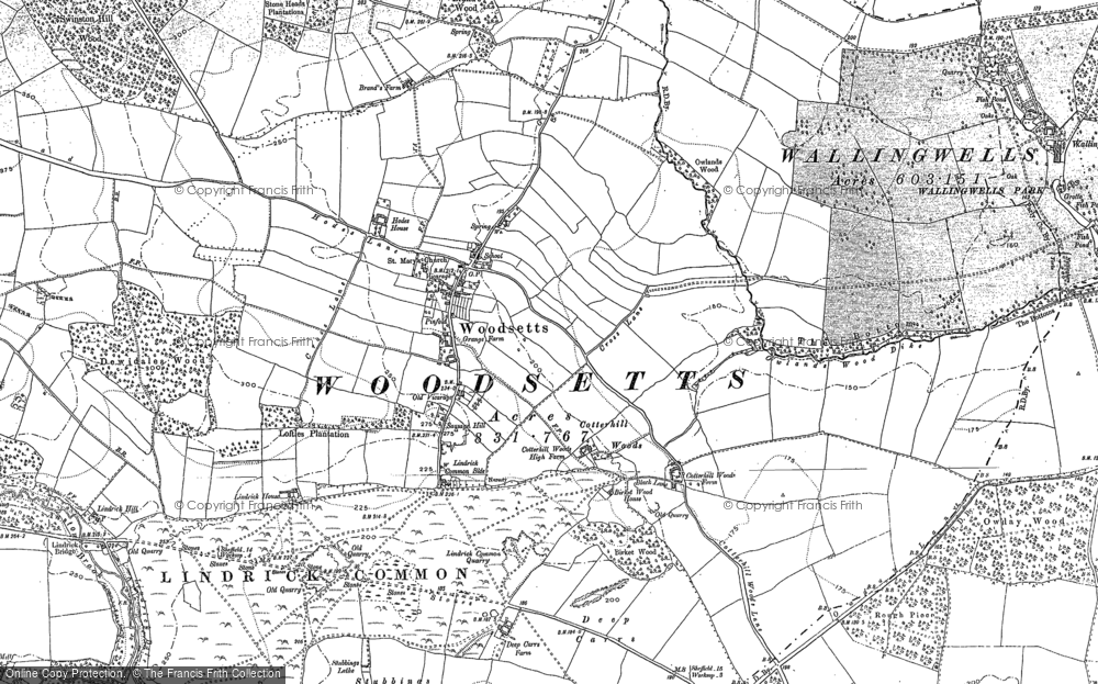 Old Map of Woodsetts, 1901 - 1948 in 1901