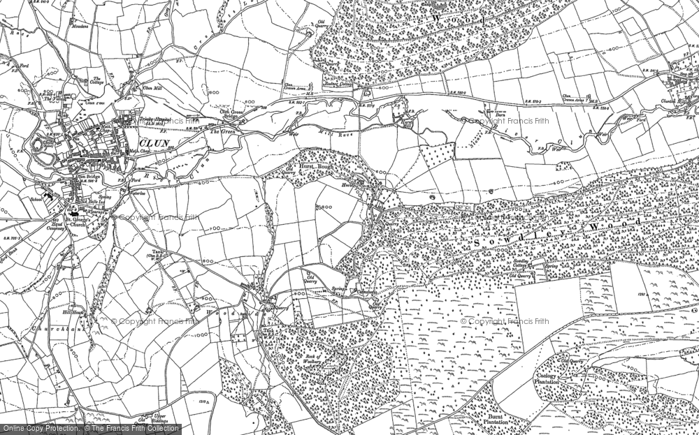Old Map of Historic Map covering Pen-y-wern in 1883