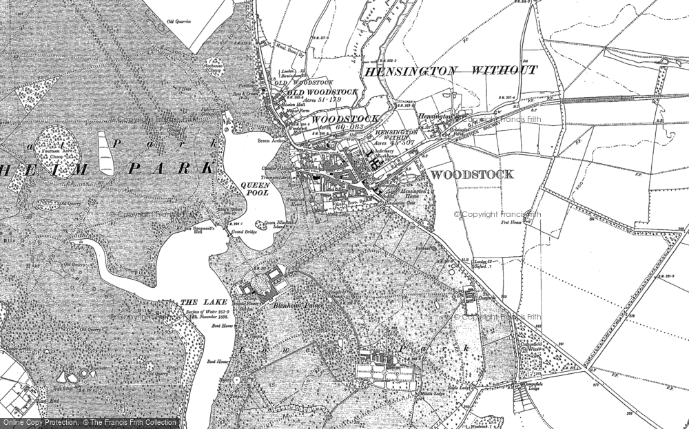 Old Map of Historic Map covering Hensington in 1898