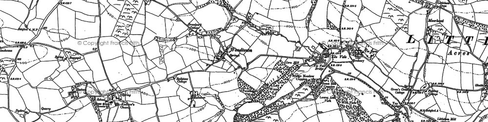 Old map of Winscott Barton in 1886
