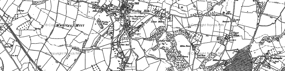 Old map of Wookey Hole in 1884