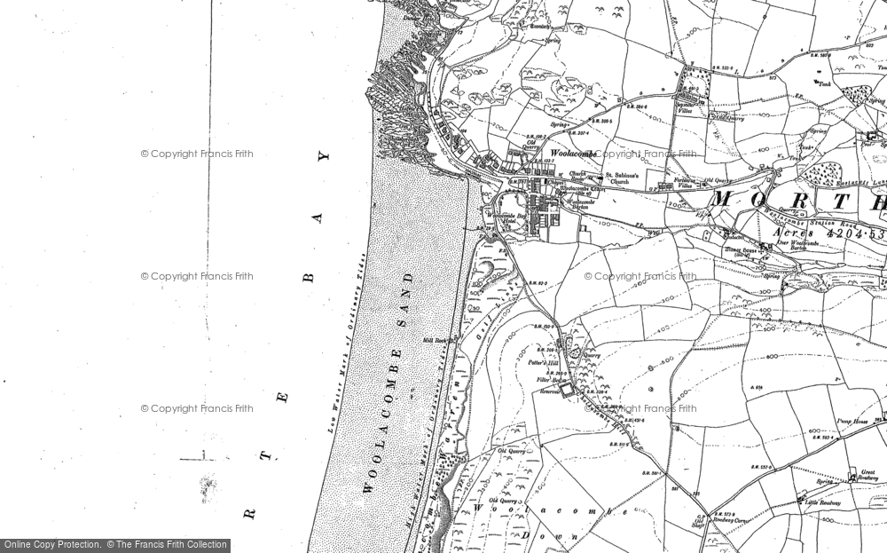 Old Map of Historic Map covering Woolacombe Down in 1903