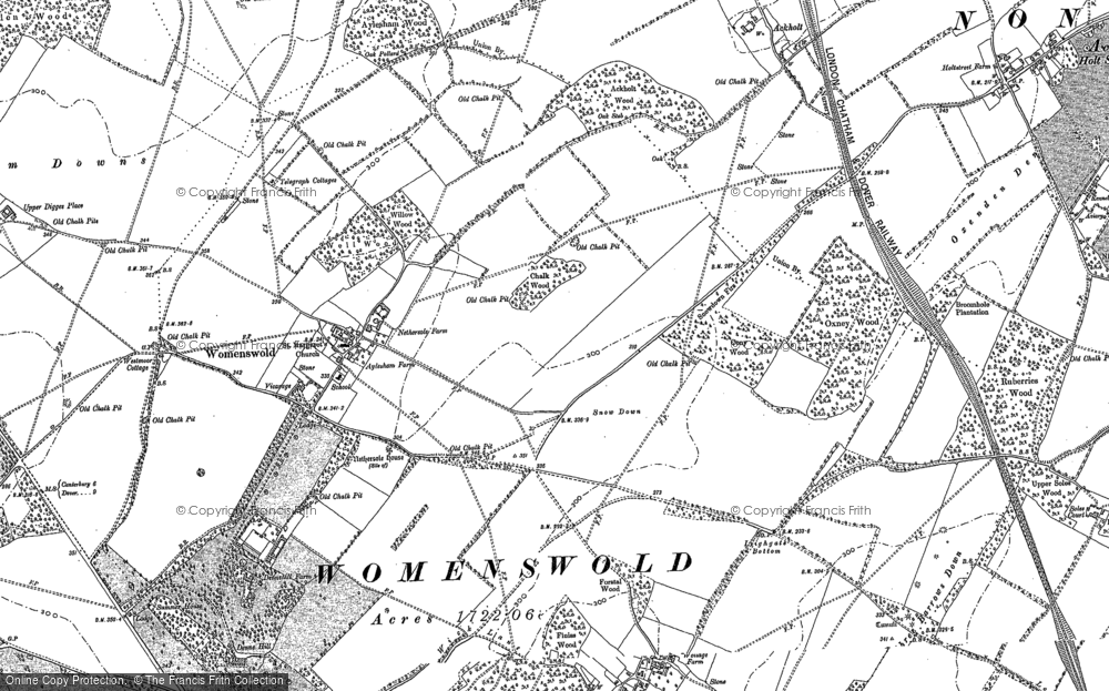 Old Map of Woolage Village, 1896 in 1896