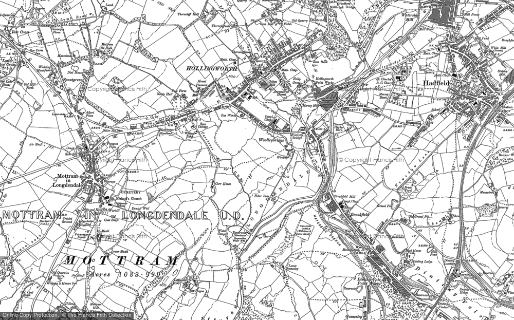 Old Map of Woolley Bridge, 1899 - 1907 in 1899
