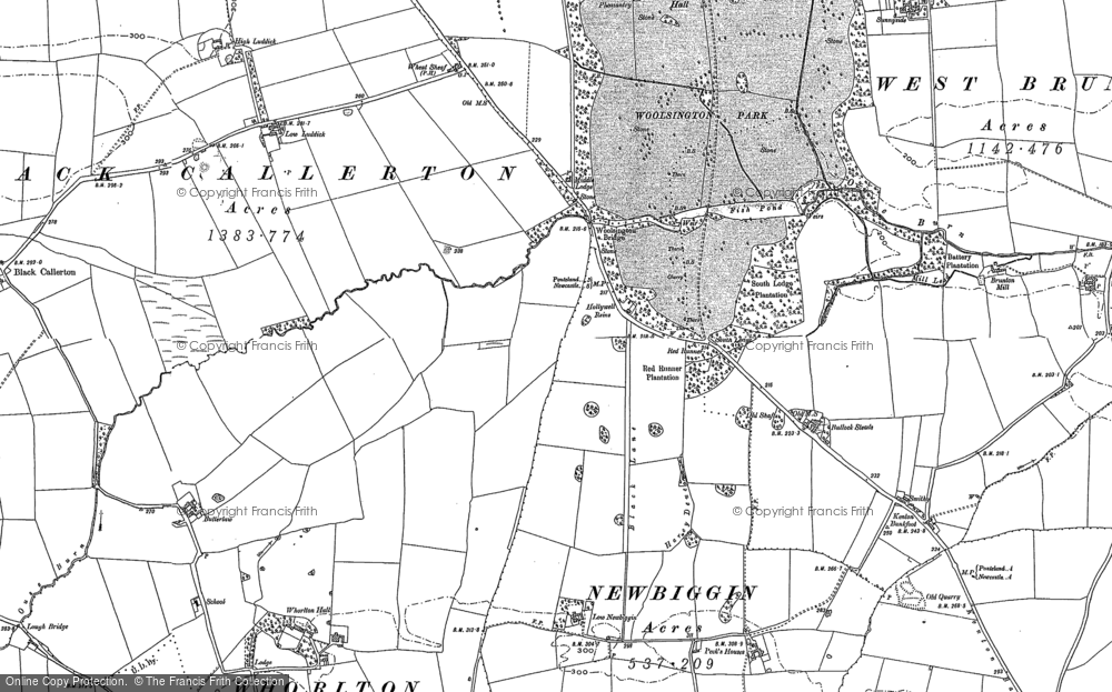 Old Map of Woolsington, 1894 - 1895 in 1894