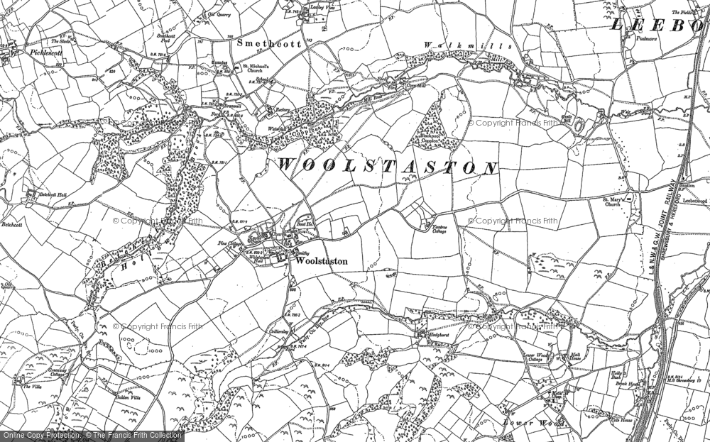 Old Map of Woolstaston, 1882 in 1882