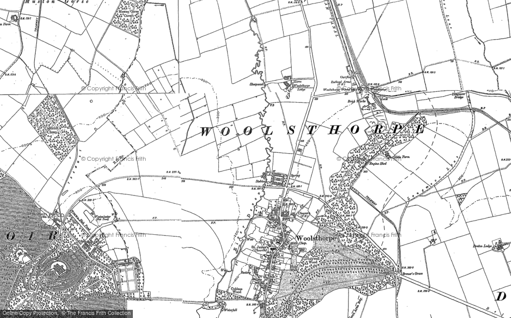 Old Map of Historic Map covering Brewer's Grave in 1886