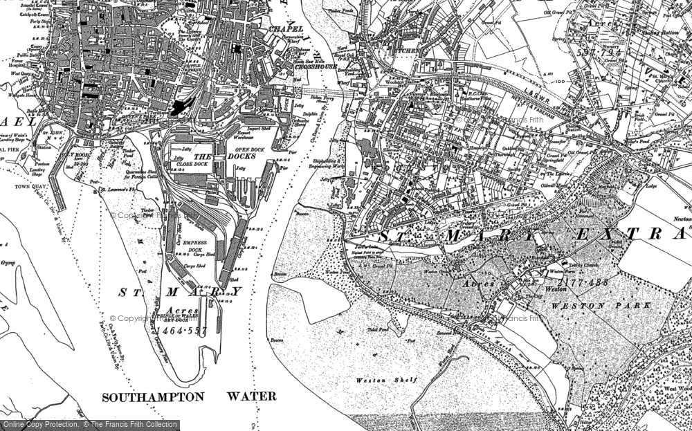 Old Map of Woolston, 1896 in 1896