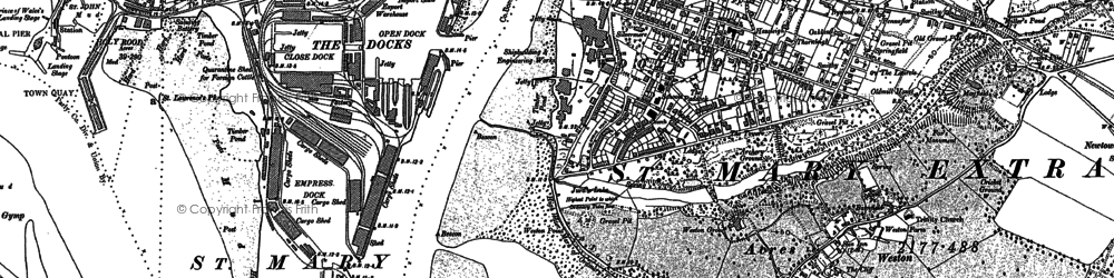 Old map of Itchen in 1896