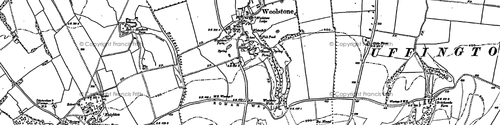 Old map of Woolstone in 1898