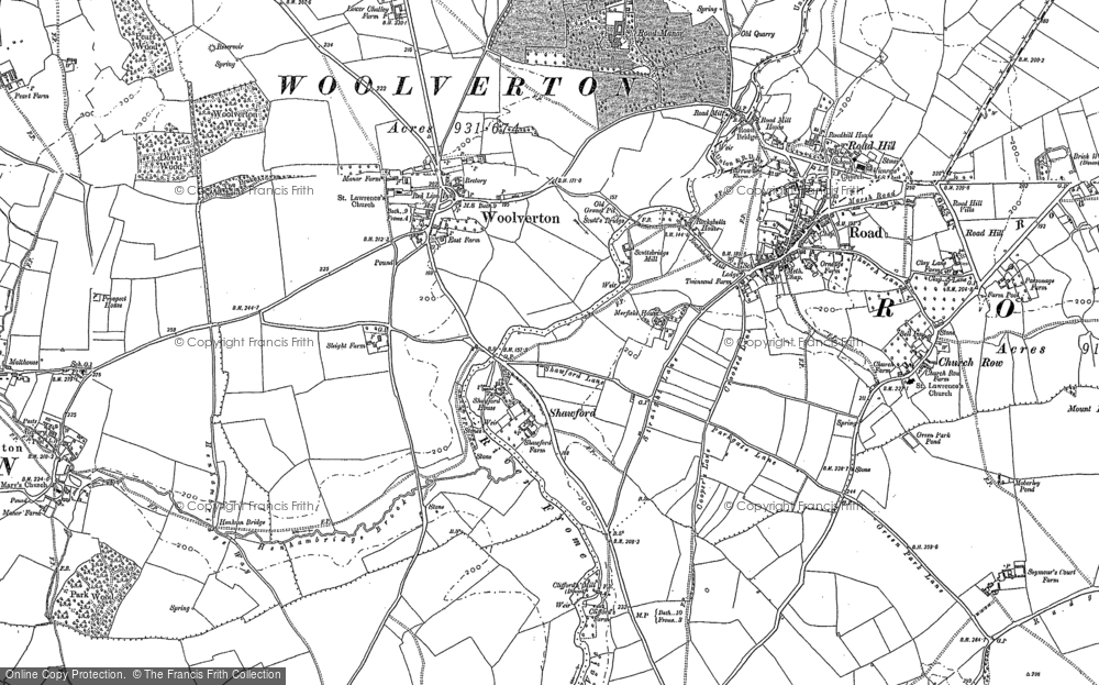Old Map of Historic Map covering Shawford in 1902