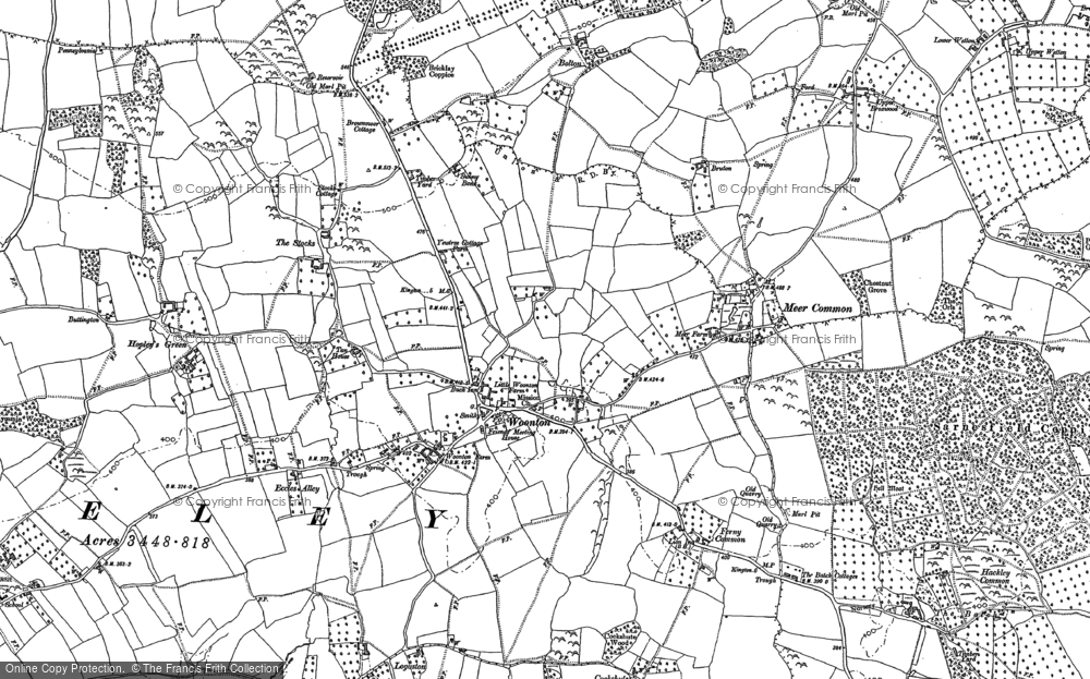 Old Map of Historic Map covering Broxwood Court in 1886
