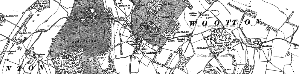 Old map of Wootton in 1896