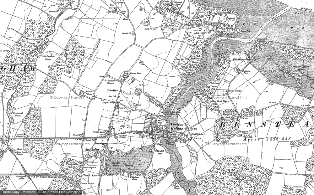 Old Map of Wootton, 1896 in 1896