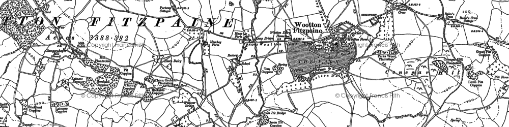 Old map of Wootton Fitzpaine in 1887
