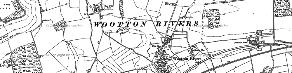 Old map of Wootton Rivers in 1899