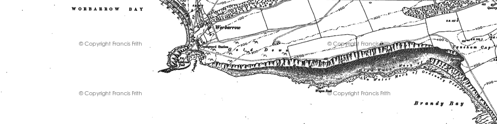 Old map of Worbarrow Bay in 1900