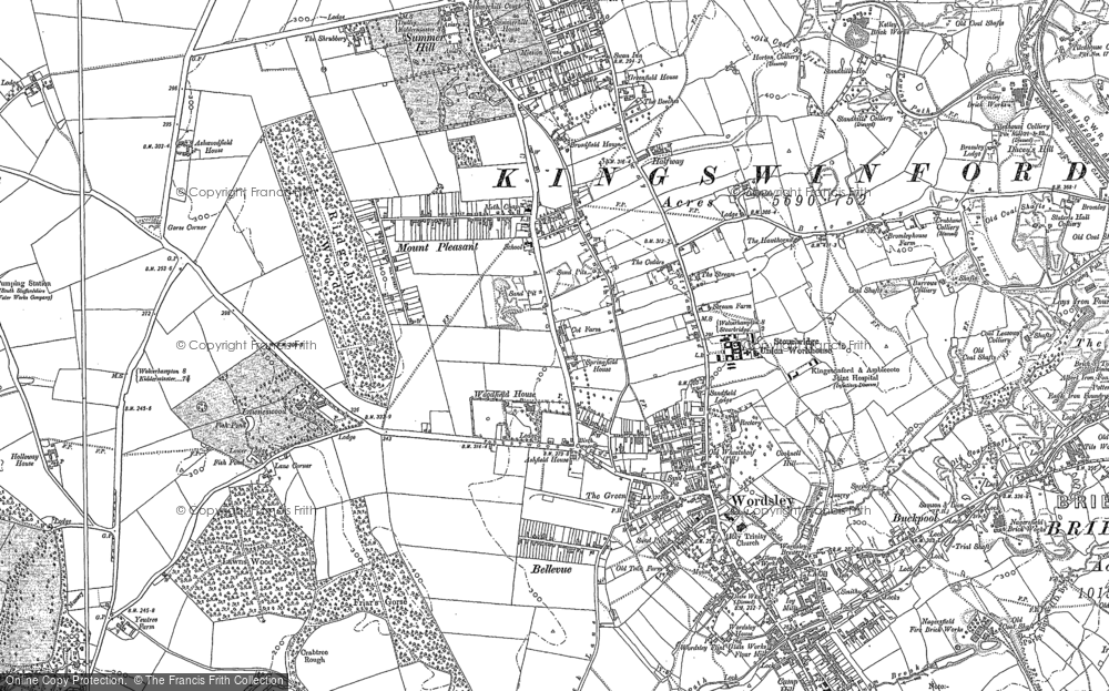 Old Map of Wordsley, 1901 in 1901