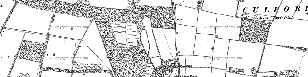 Old map of Wordwell in 1882
