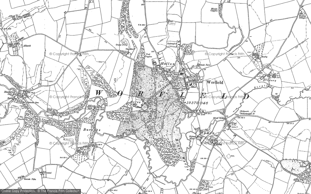 Old Map of Worfield, 1882 - 1901 in 1882