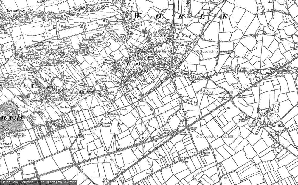 Old Map of Worle, 1902 in 1902