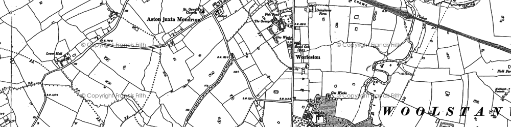 Old map of Worleston in 1897