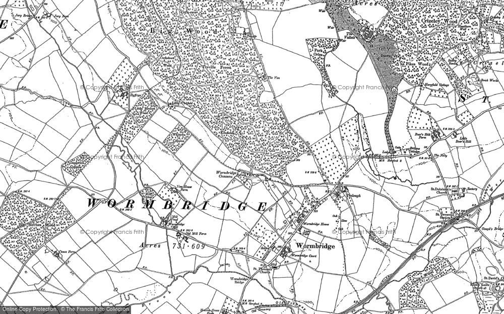 Old Map of Wormbridge, 1886 in 1886