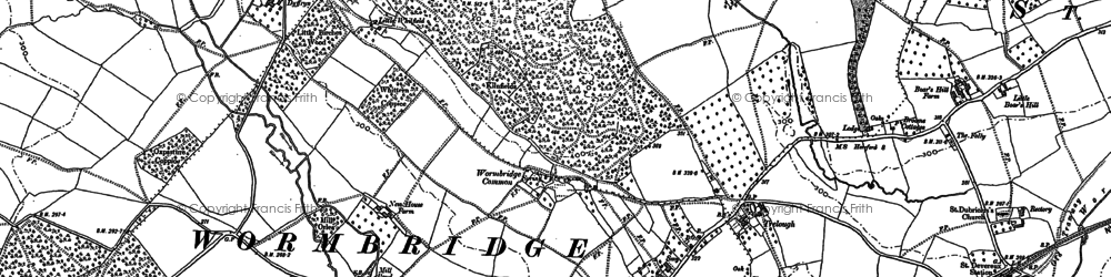 Old map of Wormbridge Common in 1886