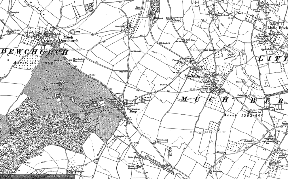 Old Map of Wormelow Tump, 1886 - 1887 in 1886