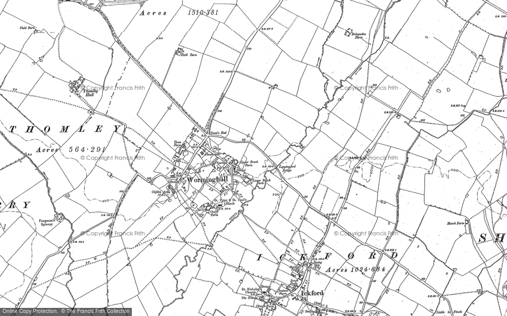 Old Map of Historic Map covering York's Wood in 1919