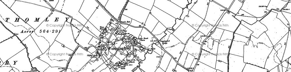 Old map of Worminghall in 1919