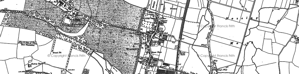 Old map of Wormleybury in 1896