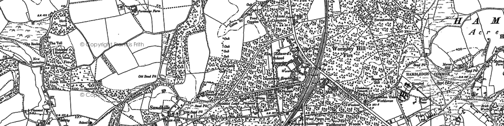Old map of Wormley in 1896
