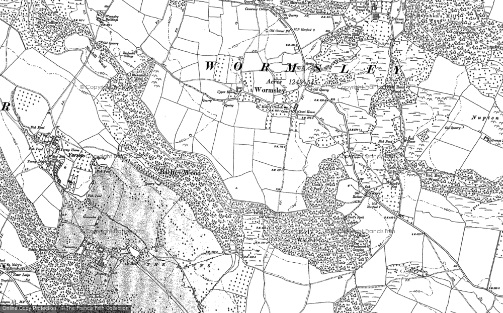Old Map of Historic Map covering Wormsley Grange in 1886