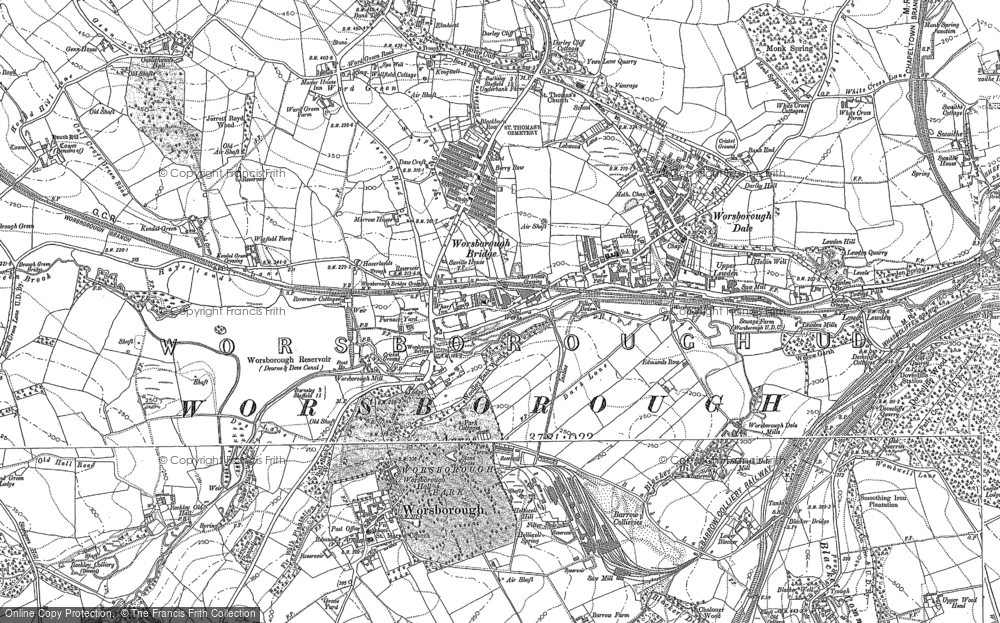 Old Map of Worsbrough, 1890 - 1891 in 1890