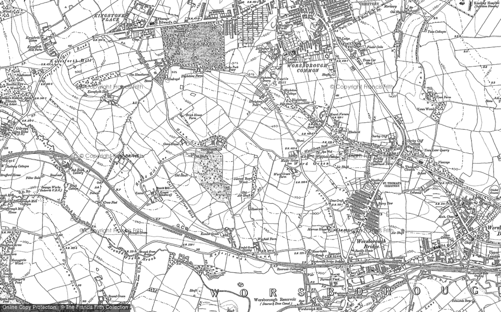 Old Map of Worsbrough Common, 1851 - 1890 in 1851