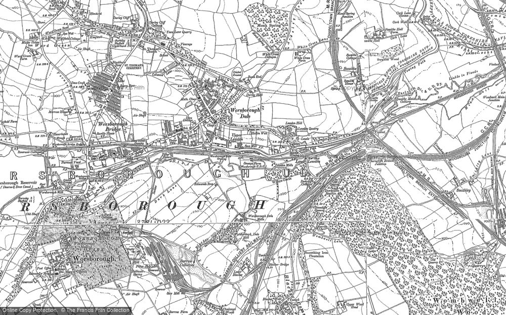 Old Map of Worsbrough Dale, 1851 - 1891 in 1851