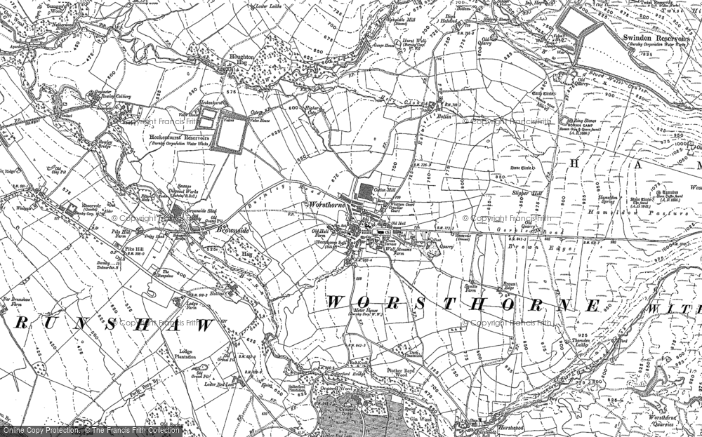 Old Map of Historic Map covering Pike Hill in 1900