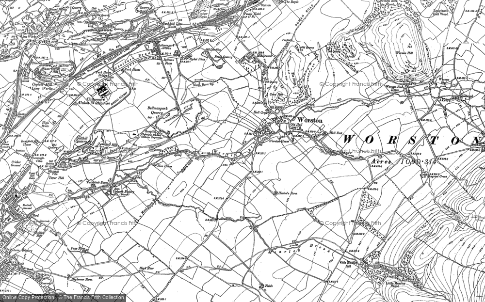Old Map of Historic Map covering Barkerfield in 1910