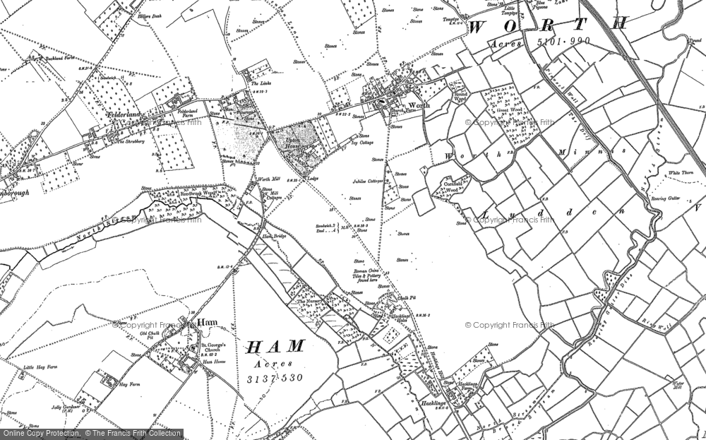 Old Map of Historic Map covering Felderland in 1896