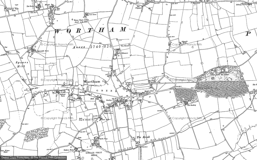 Old Map of Wortham, 1885 - 1903 in 1885